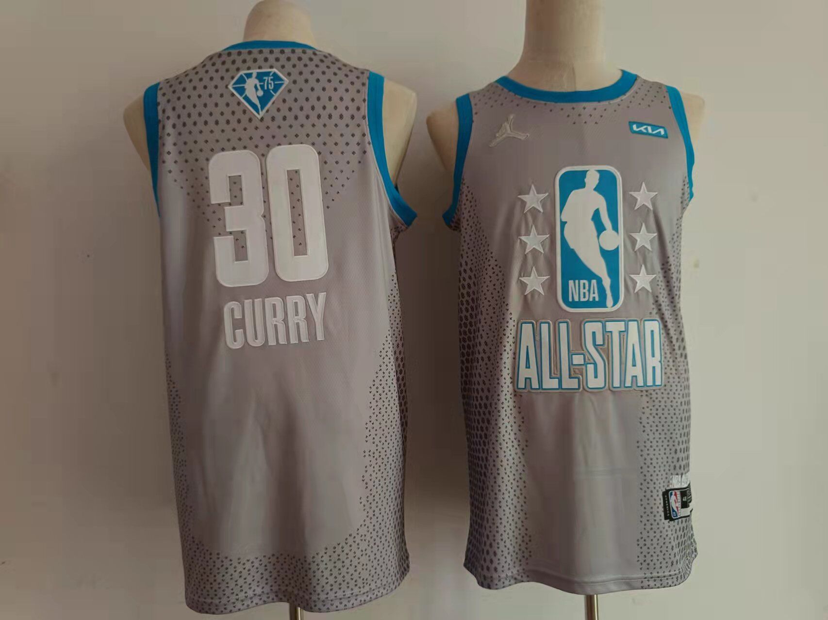 Men Golden State Warriors #30 Curry Grey 2022 All Star NBA Jersey